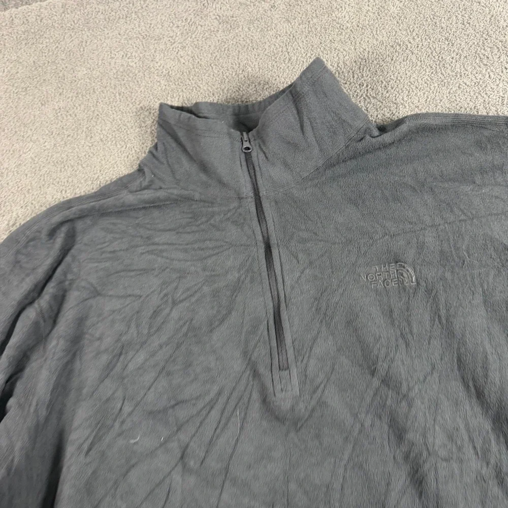 The North Face Mens XL TKA 100 Fleece 1/4 Zip Pullover Jacket Dark Gray Solid